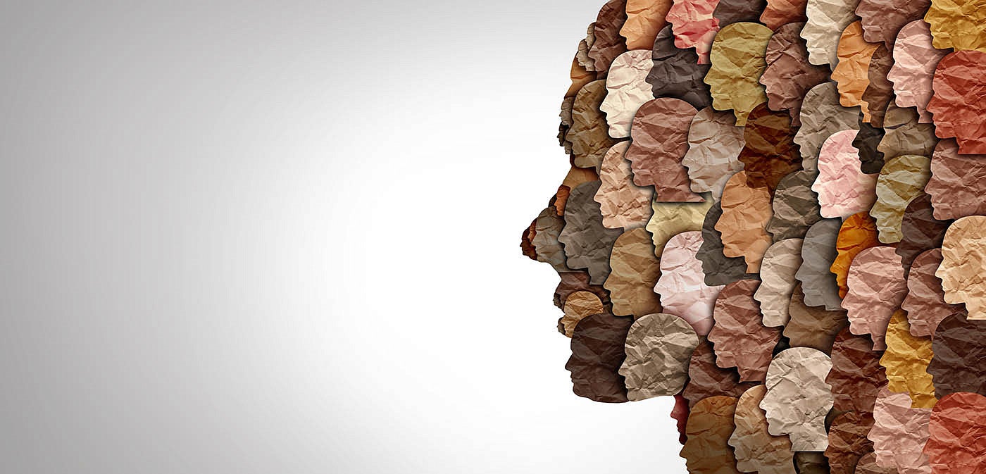 Composite image of a face made from many other diverse faces