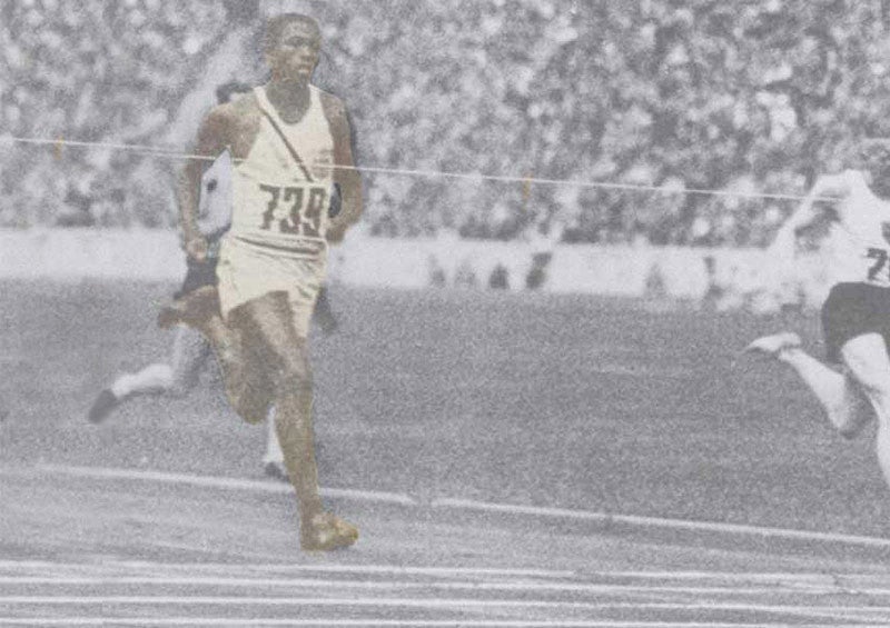 Mack Robinson taking second place at the olympics