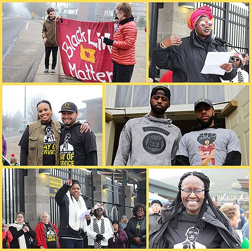 Collage of images from Martin Luther King Jr. Day in 2018