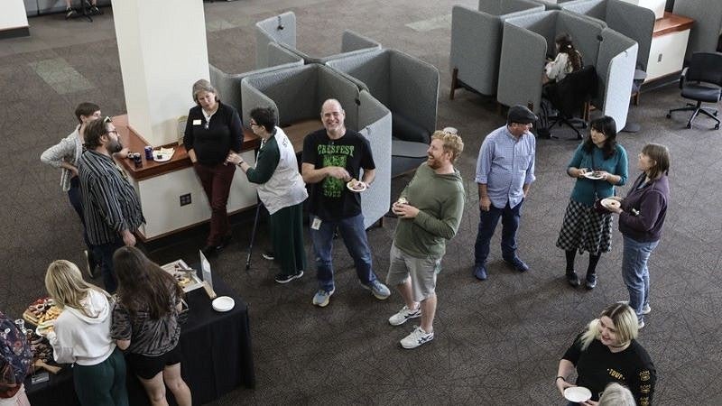 Libraries staff among new furniture at retreat