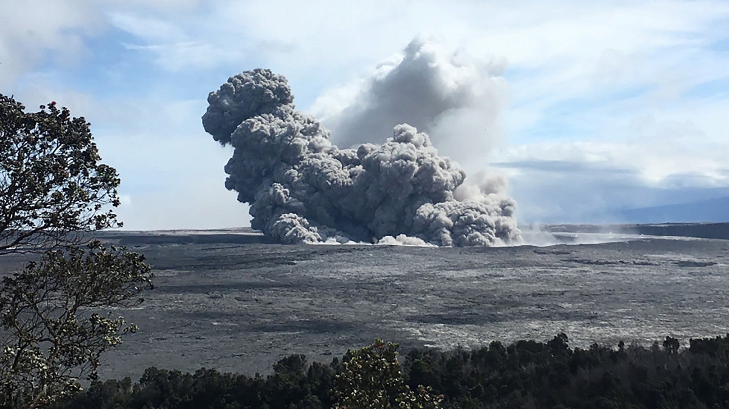 Ash cloud from volcanic eruption