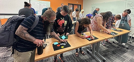 Teachers at computer science workshop