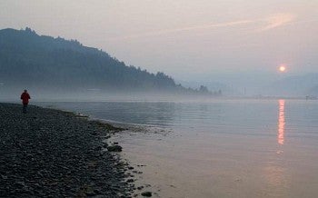 smokey haze over body of water