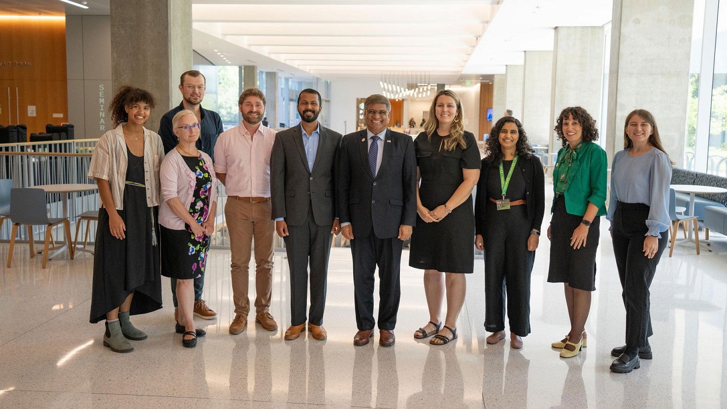 NSF Director Panchanathan with UO awardees of the NSF Faculty Early Career Development Program and NSF Graduate Research Fellowship Program