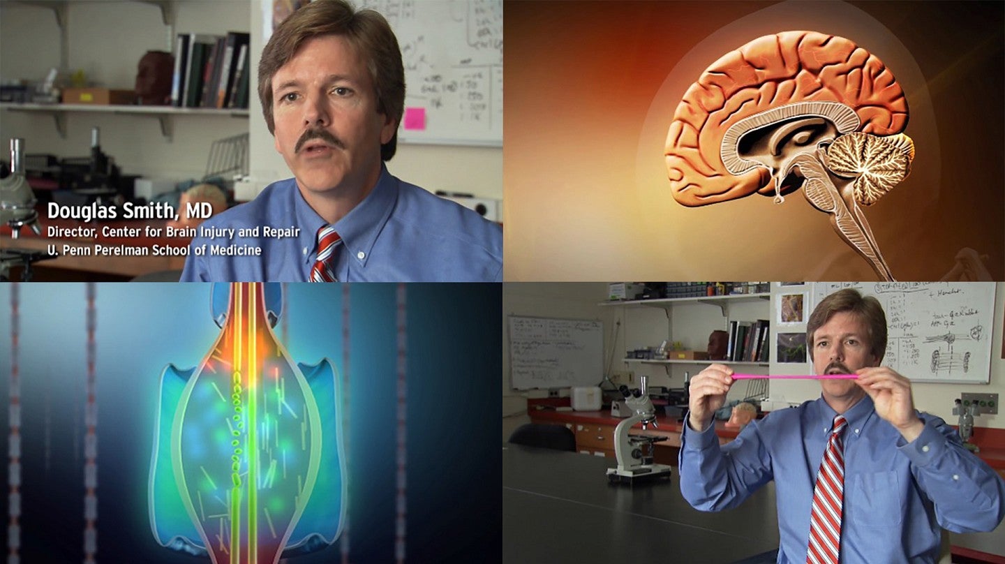 Four screenshots from a video that emphasizes science