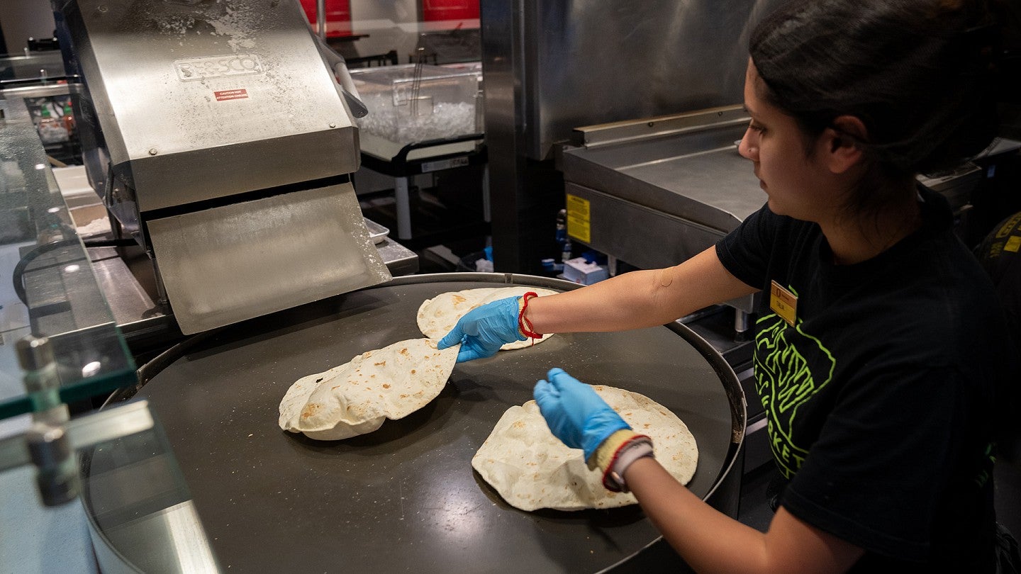 Chef preparing tortillas from scratch