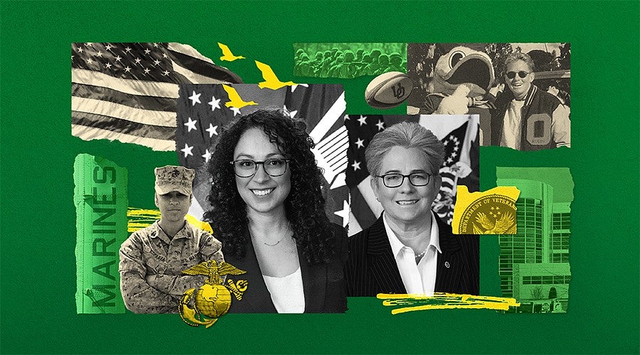 Alums Jennifer Esparza and Cassandra Law discuss how honored they are to serve veterans through their leadership roles with US Veterans Affairs