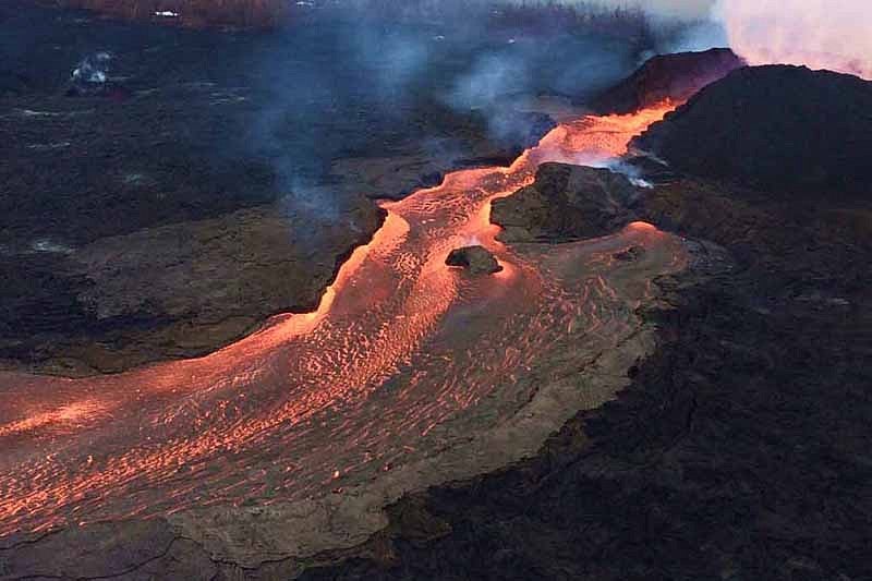 Lava flowing from the Kilauea volcano in Hawaii