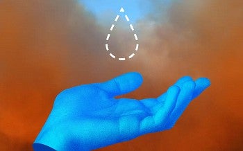illustration of hand catching a water droplet