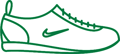 line drawing of a Nike shoe