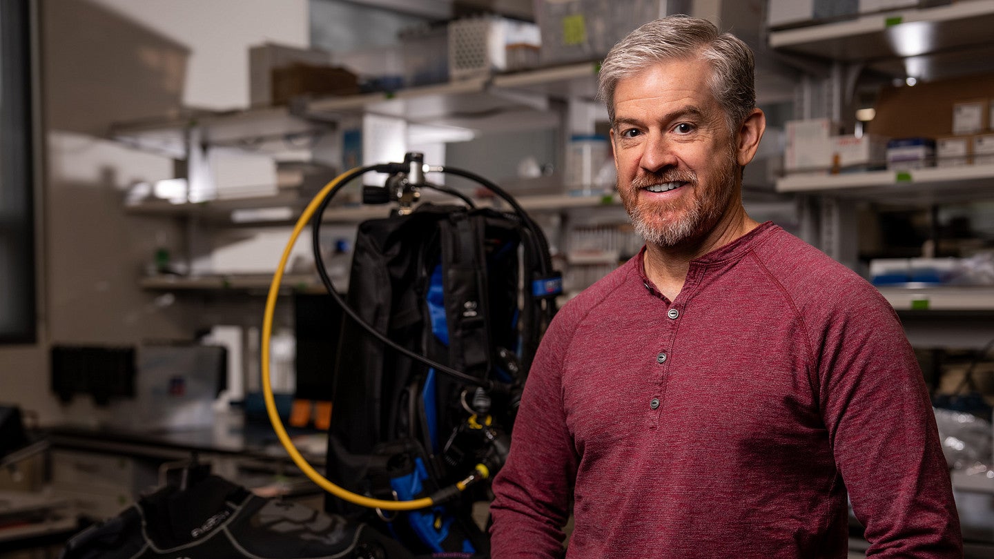 Andrew Lovering in his lab