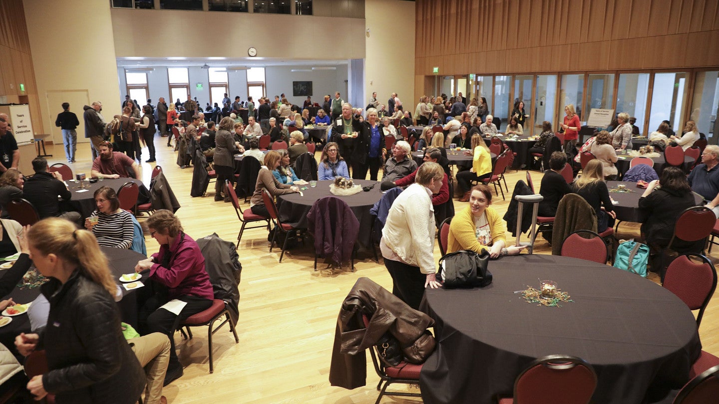 EMU Ballroom full of conference attendees