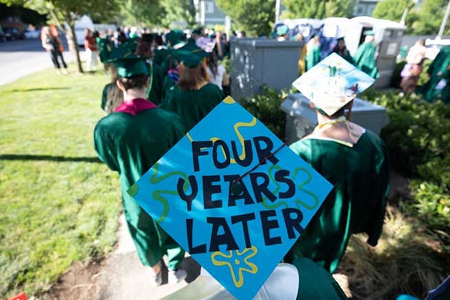 Mortar board that says Four Years Later Mortar board that says Four Years Later