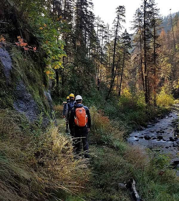 Hikers on an Eagle Creek trail