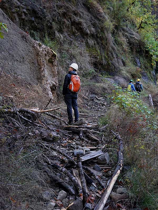 Hiker on an Eagle Creek trail