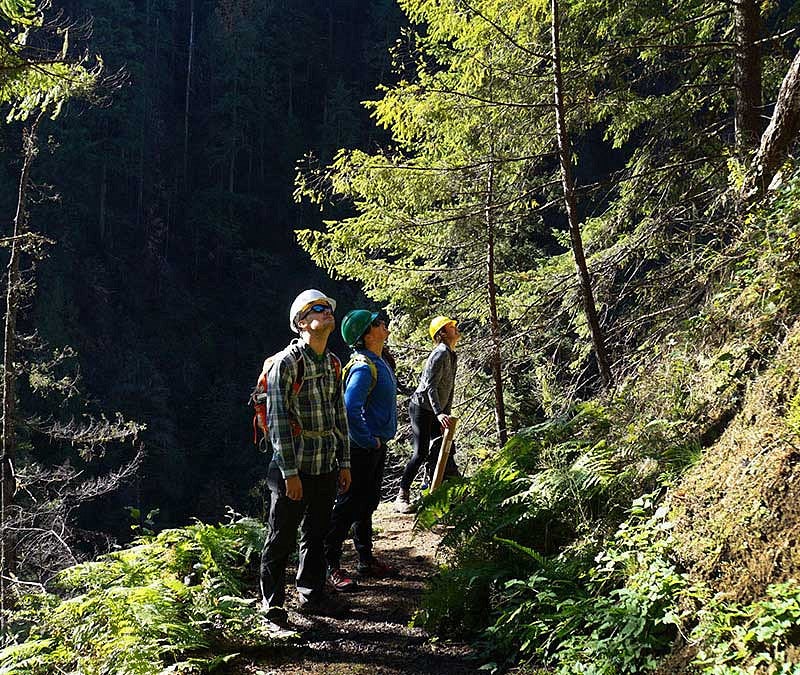 Hiker on an Eagle Creek trail