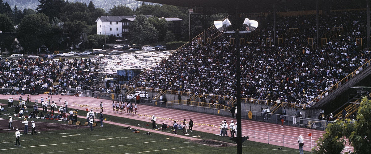 Hayward Field in the 1980s Hayward Field in the 1980s