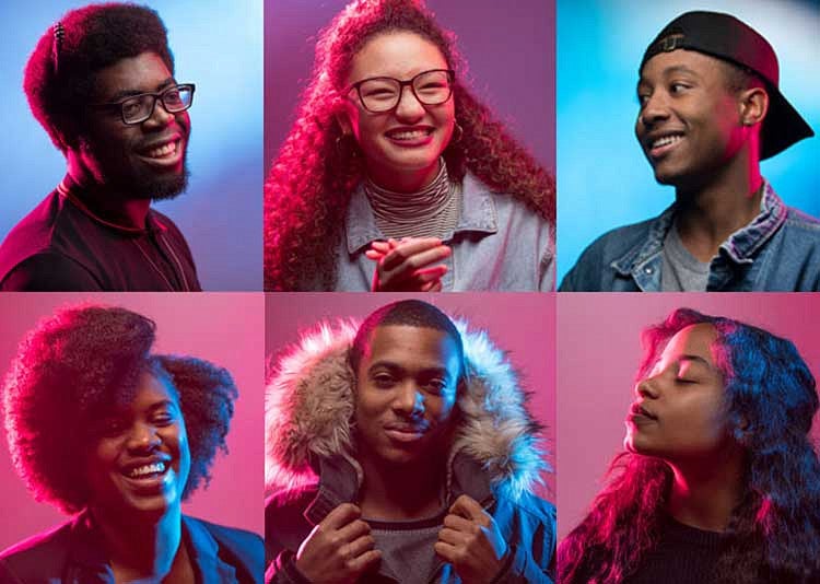 Collage of the six participants in a Black History Month roundtable