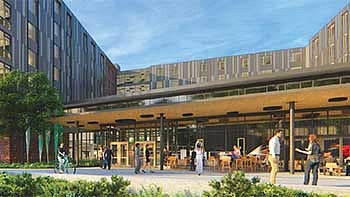 Rendering of a new residence hall on campus