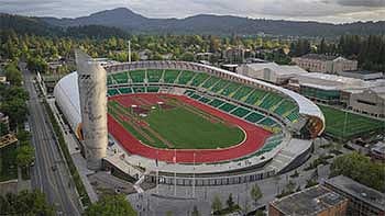 Aerial view of Hayward Field