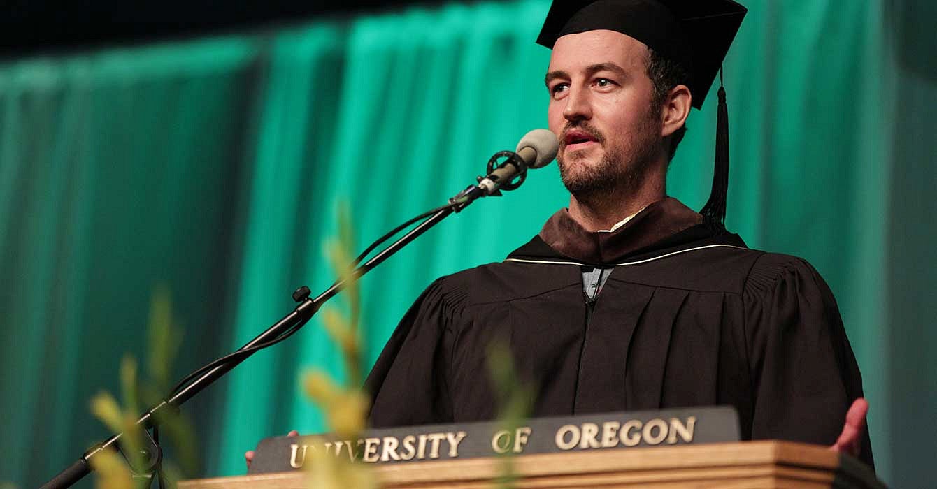 Commencement speaker and co-founder of WeWork Miguel McKelvey speaks of his experience growing up in Eugene and how he became who he is today, still figuring out who he is as a continual work in progress. Commencement speaker and co-founder of WeWork Miguel McKelvey speaks of his experience growing up in Eugene and how he became who he is today, still figuring out who he is as a continual work in progress.