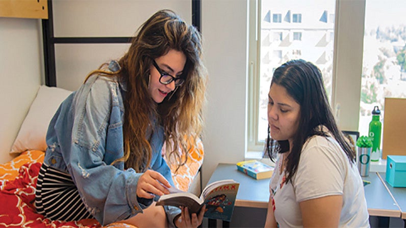 Two students studying