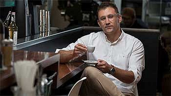 Christopher Herndon with an espresso