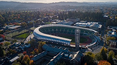 Aerial of Hayward Field 
