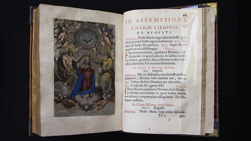 Catholic Church. Officium Beatae Mariae Virginis, Pii V. Pont. Max. Iussu Editum.  (Antuerpiae: s.n., 1609). RBC BX 2080 .A2 1609