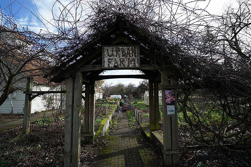 Entrance to the UO's Urban Farm