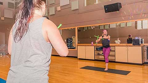 Brooke Sabin teaching an InPound class