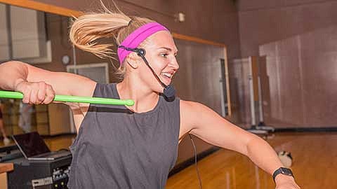 Brooke Sabin teaching an InPound class