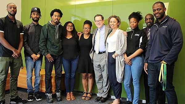 Joel-Laurent Mbala-Nkanga with the UO’s Black Student Task Force