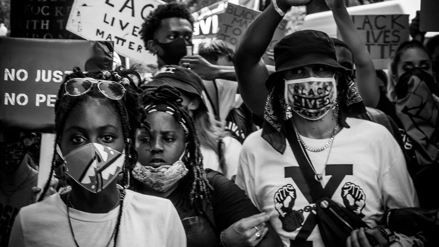 Lansing's image of people supporting Black Lives Matter