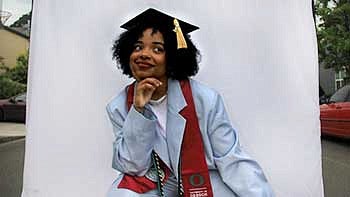 Jasmine Jackson wearing her graduation cap and stole