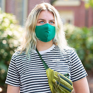 Madison Francois wearing a mask