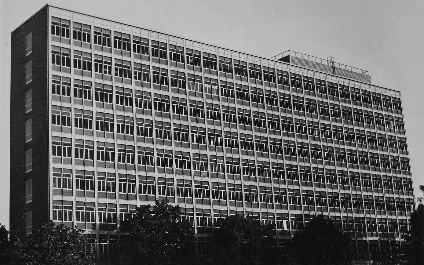 Prince Lucien Campbell Hall around the time of its 1963 opening