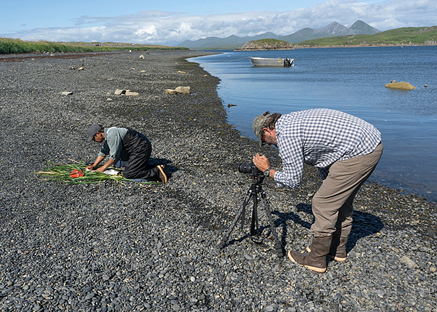 Mark Blaine shoots footage for his documentary short "A Kayak To Carry Us"