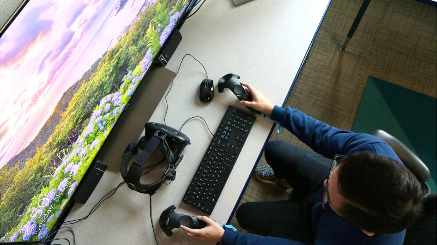 Student in front of a computer