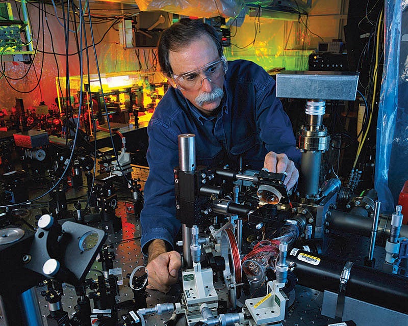 David Wineland working in a lab