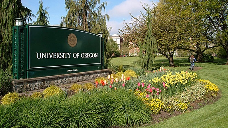 UO entrance sign