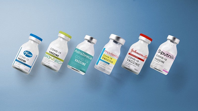 Vials of different COVID vaccines