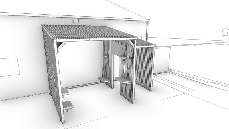 Illustration of the redesigned entrance to the "Everyone's Village" created during the 2024 Bruton Design Intensive