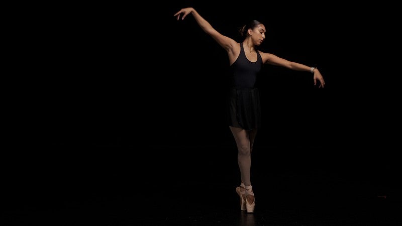 Natalie Reyes rehearsing a ballet