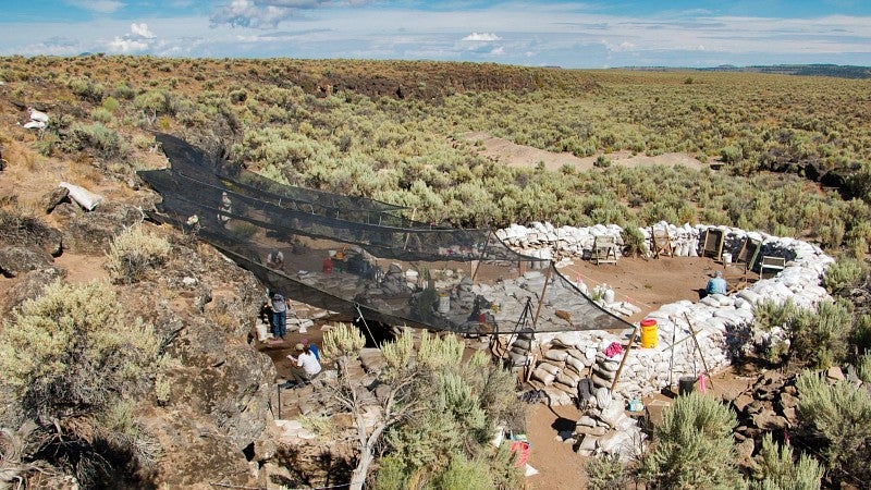 The Rimrock Draw dig site amid an expanse of sagebrush