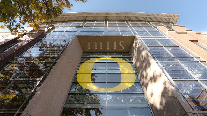 Lillis Hall foyer with the O