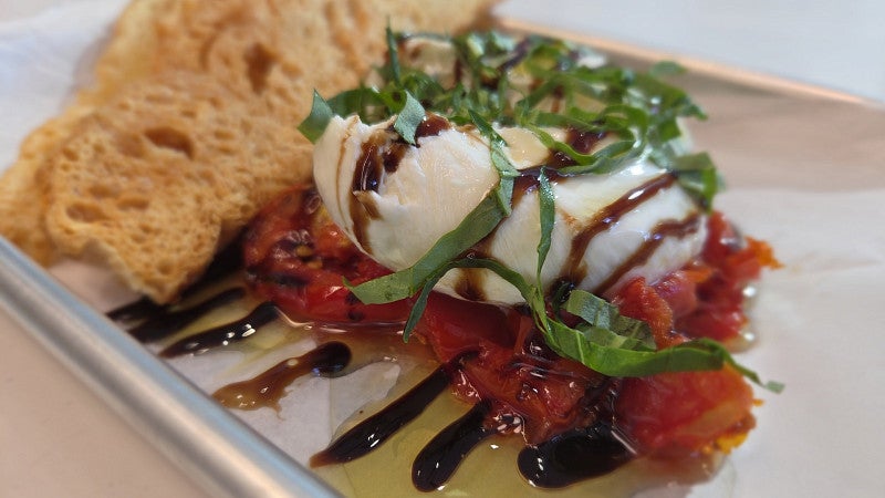 creamy burrata with roast tomatoes