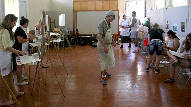 Students in studio