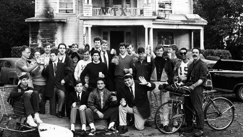 Animal House cast on set