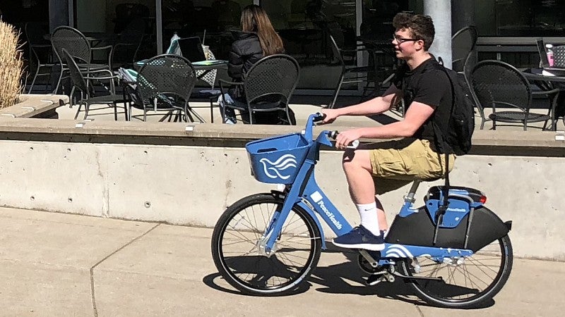 Person riding bike